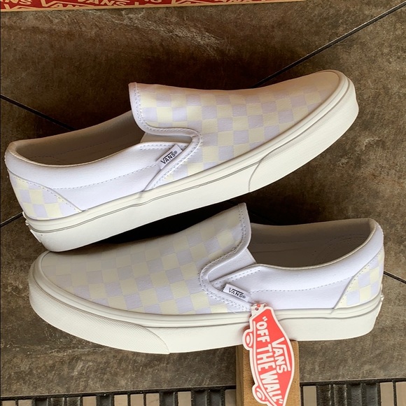 “VANS CLASSIC SLIP ON CHECKERBOARD TRUE WHITE Mens - Picture 2 of 16